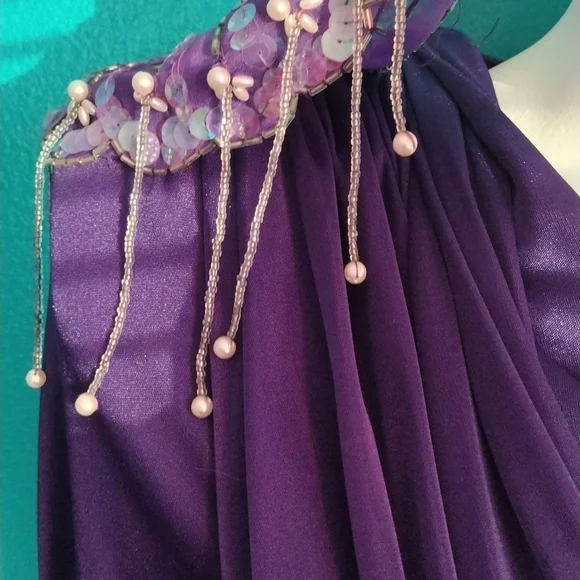 Vintage Formal Purple Evening Dress - Picture 5 of 9